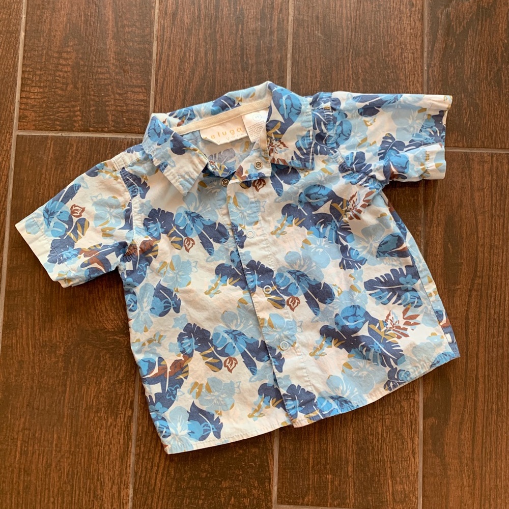 Beluga New York 4T Blue Brown Hawaiian Shirt